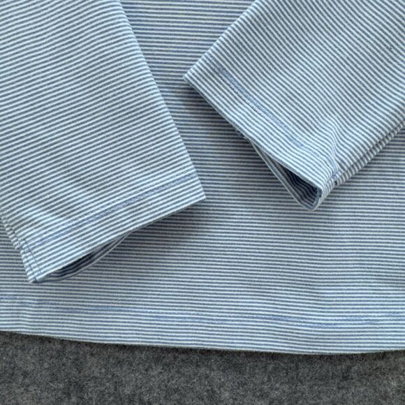 Rhoback Womens Q-Zip Performance Pullover Size Small Riva Heather Stripe Blue - Picture 6 of 9